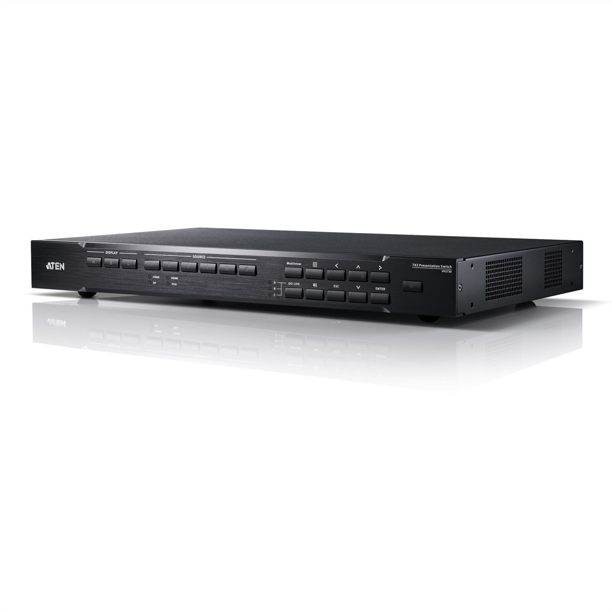 ATEN VP2730 7 x 3 Commutateur matriciel transparent de présentation avec ajusteur, diffusion, mélangeur audio et HDBaseT