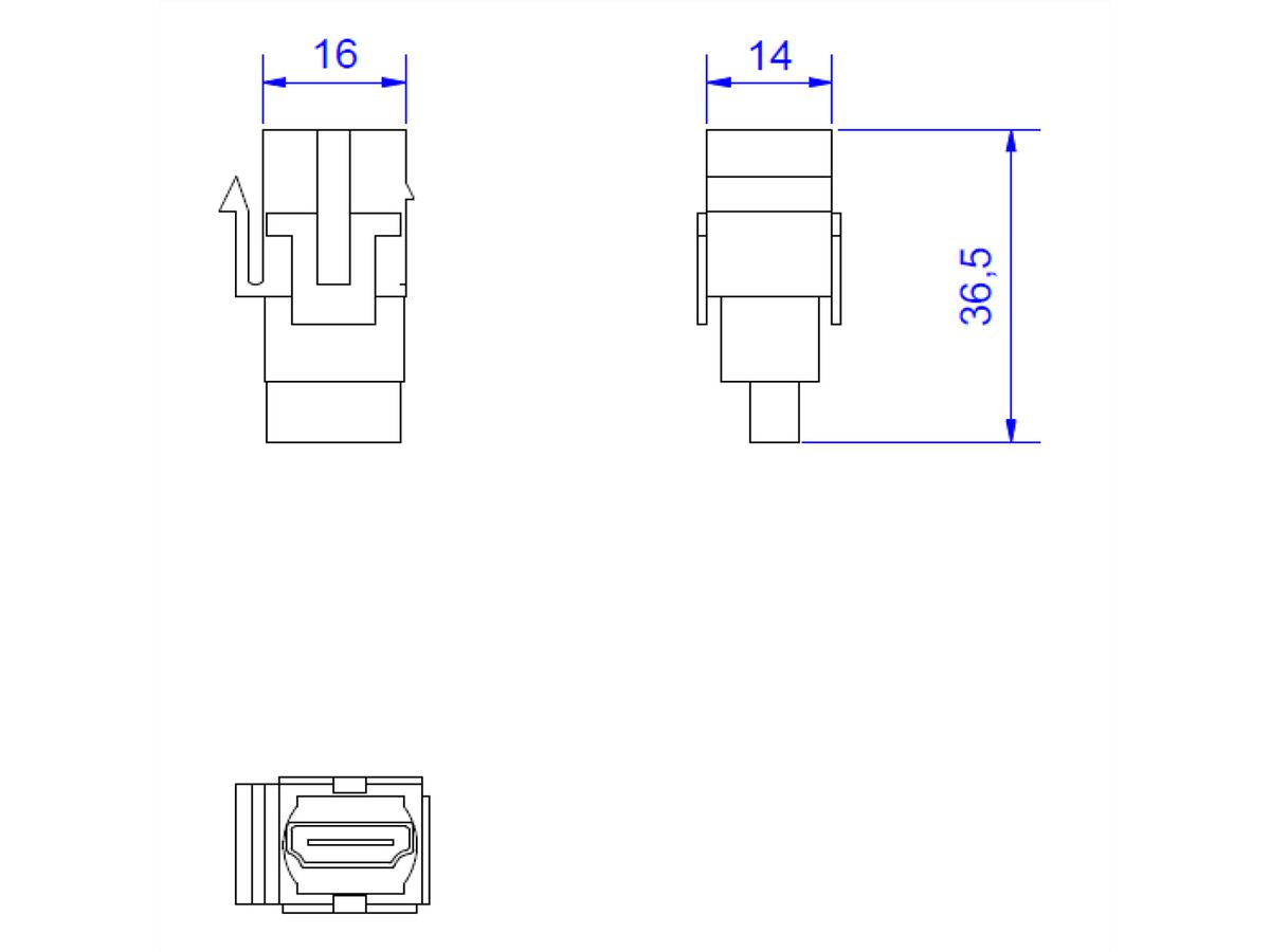 BACHMANN Module HDMI 2.0 Keystone femelle/femelle blanc
