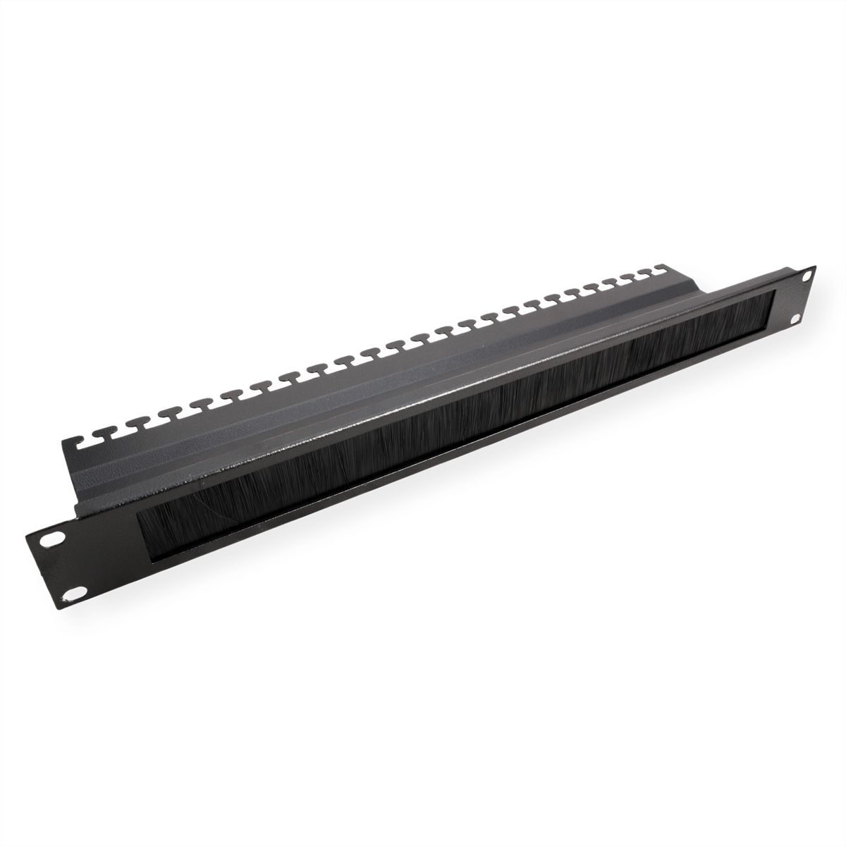 ROLINE 19" Passe-câbles, Avec brosse 1U noir