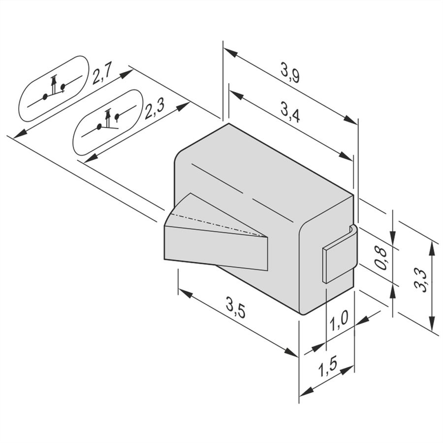 Microrupteur SCHROFF pour modules compacts et complets, normalement fermé, 10 pièces