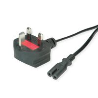 VALUE Cordon UK vers C7 bipolaire (figure-8), noir, 1,95 m