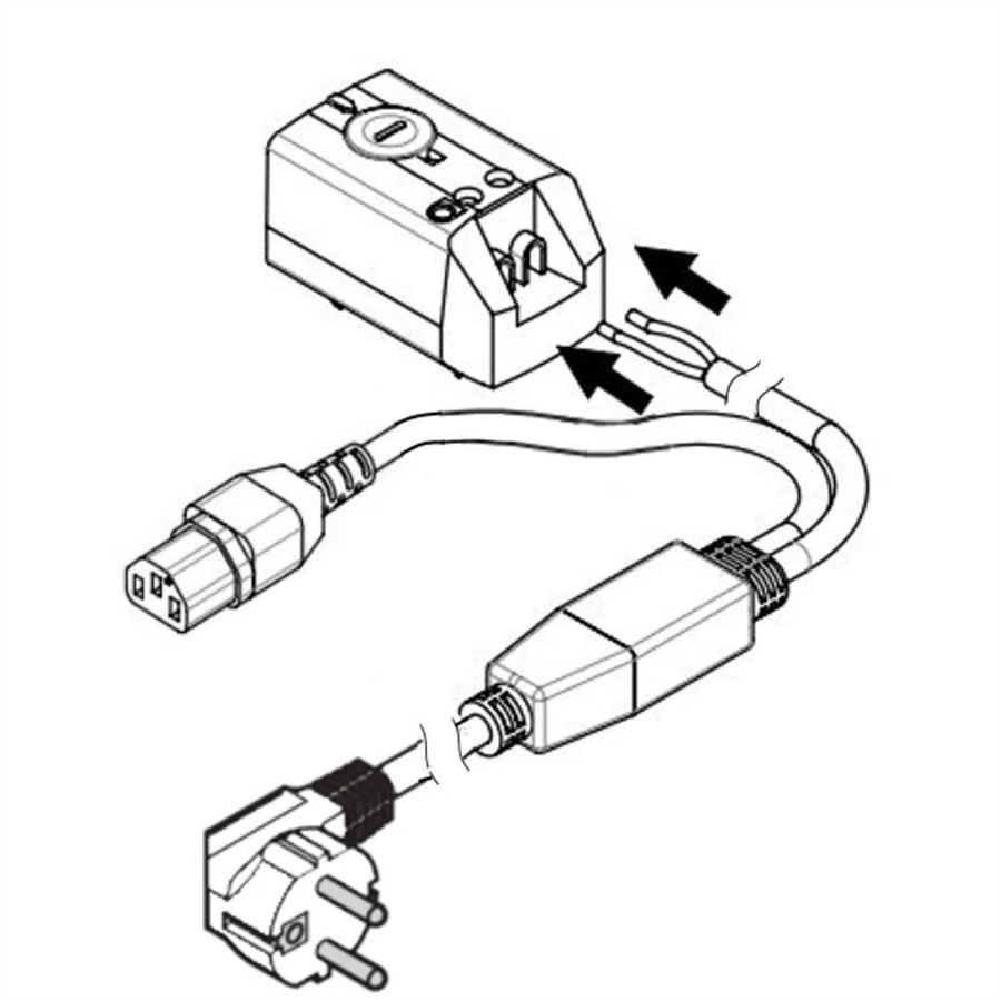 SCHROFF Thermostat avec prise SCHUKO/UTE, câble secteur pour refroidissement, 230 VAC