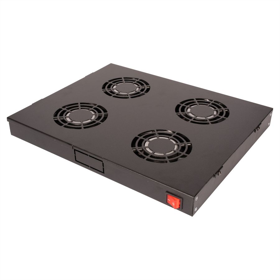 ROLINE 19" Unité de ventilation, 4 ventilateurs, ON/OFF, noir