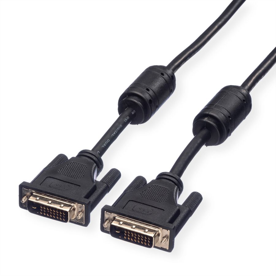 ROLINE Câble DVI pour écran, M-M, (24+1) dual link, 1 m