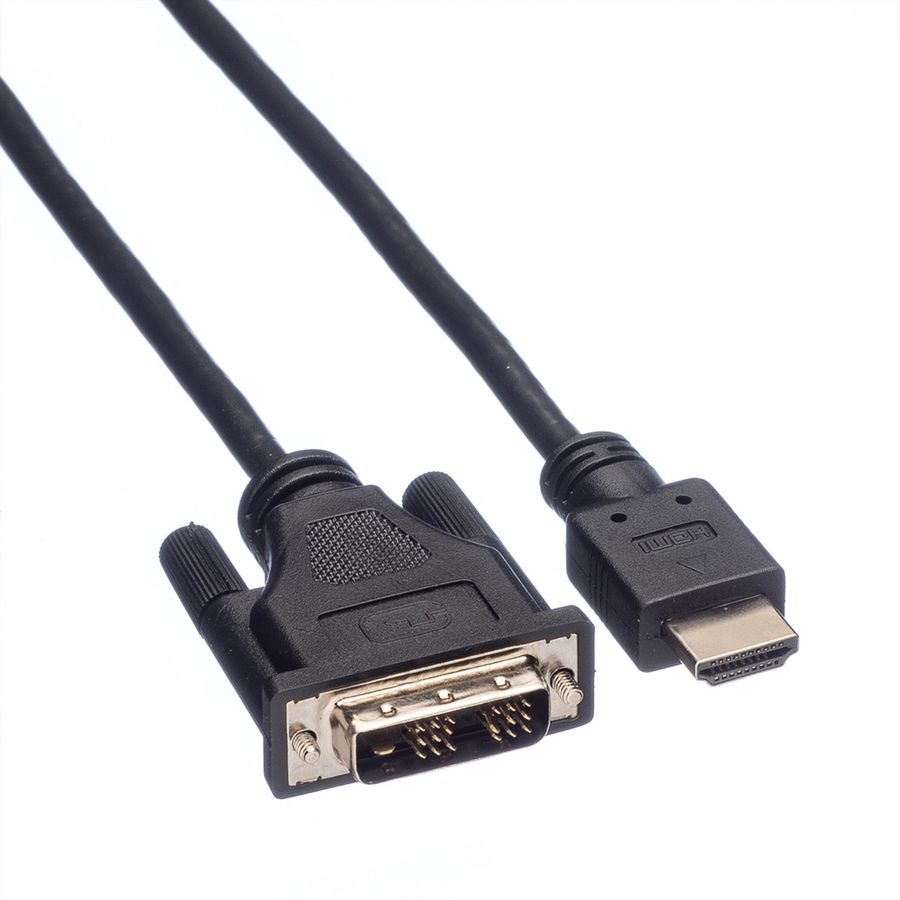 ROLINE Câble de raccordement pour écran DVI (18+1) M /HDMI M, noir, 10 m