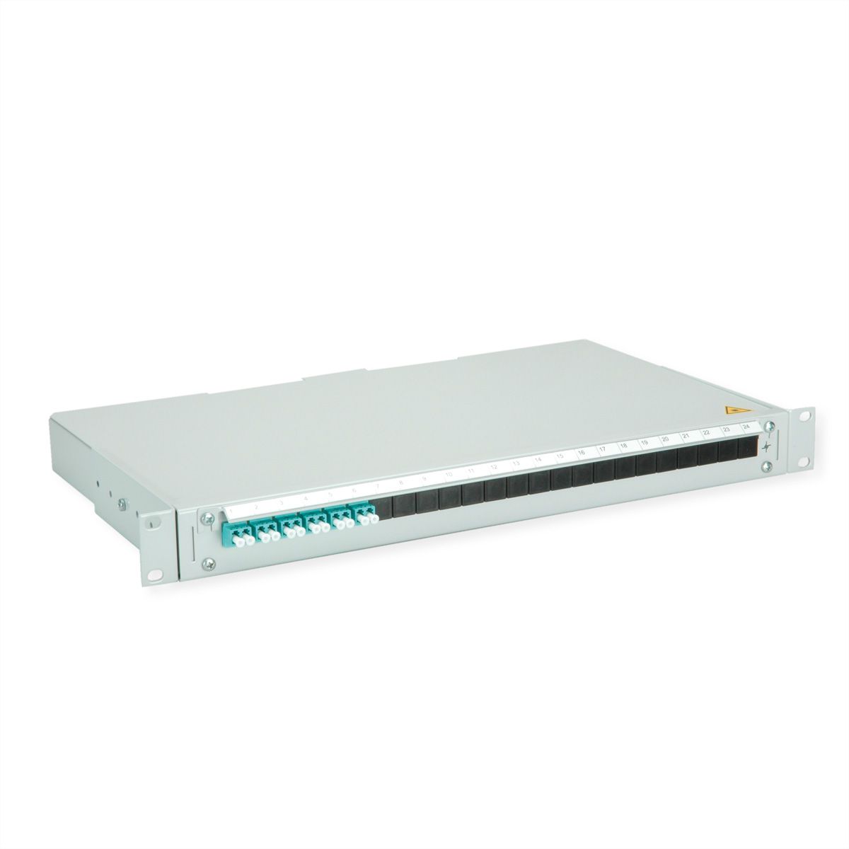 TELEGÄRTNER BASIS V Panneau FO avec coupleurs, 6x LC Duplex, turquoise, OM3
