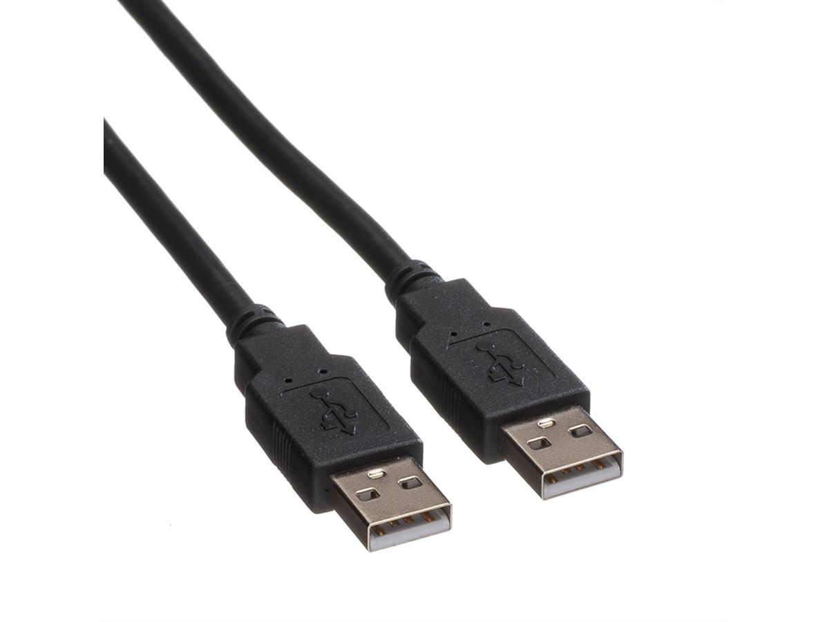 ROLINE Câble USB 2.0 Type A-A, noir, 0,8 m