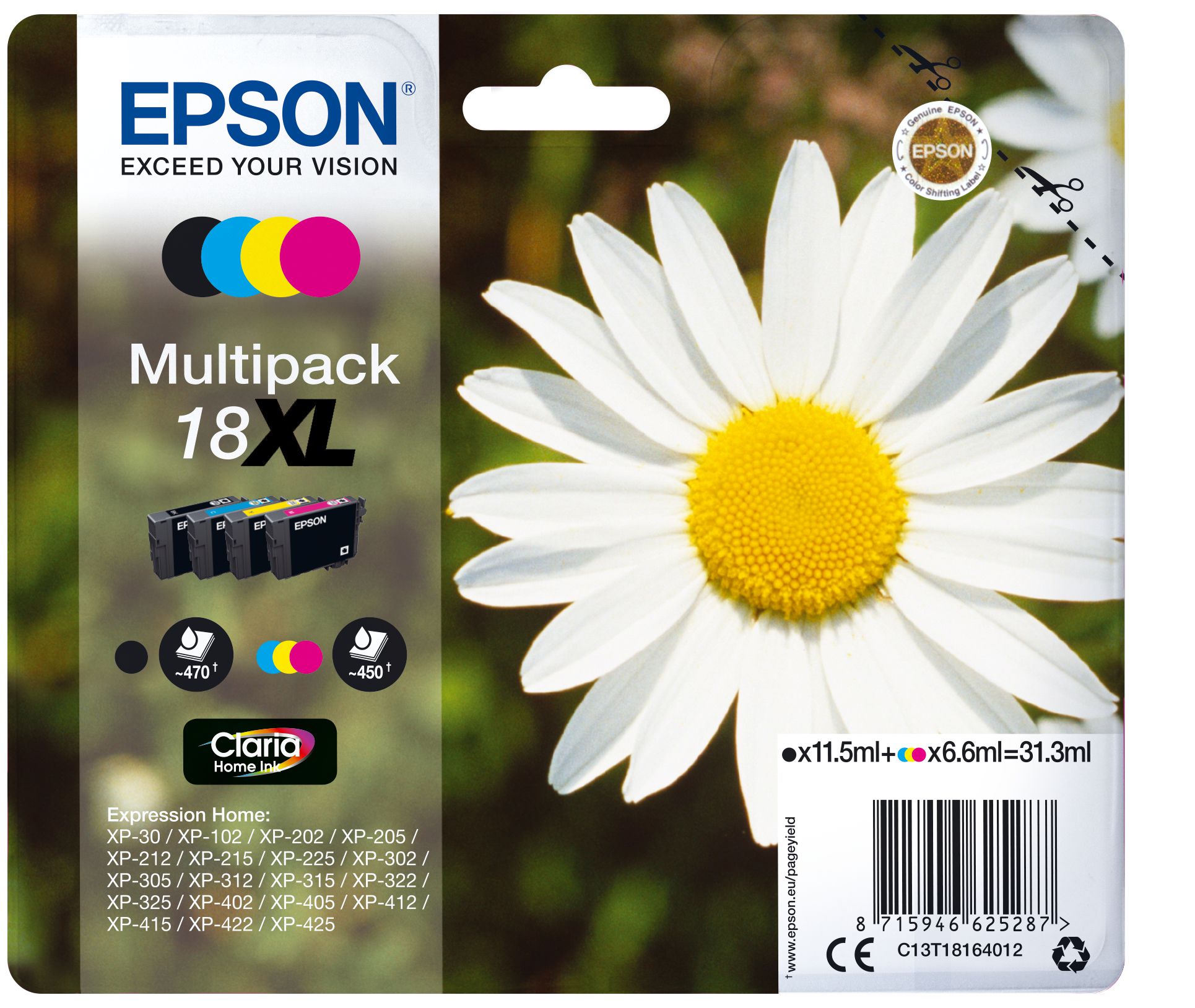 Epson Daisy Multipack "Pâquerette" 18XL - Encre Claria Home N,C,M,J