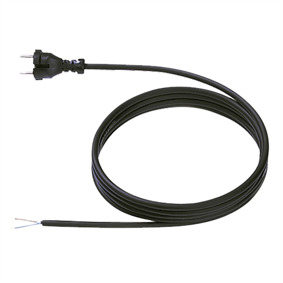 BACHMANN Câble avec connecteur 2x1,0 3m, H05VV-F noir Connecteur/fils ouverts