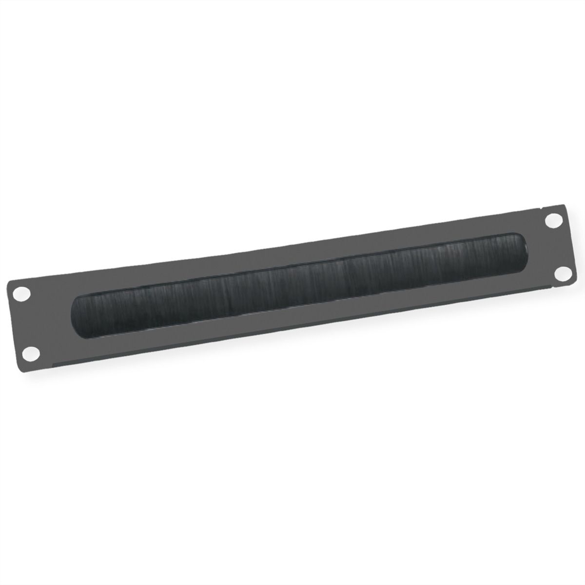VALUE Passe-câbles 19" 2 UH avec brosse et décharge de traction, noir