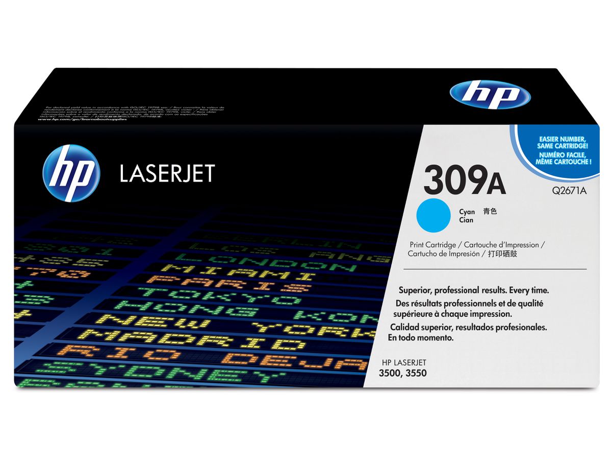 HP 309A Cyan Original LaserJet Toner Cartridge Cartouche de toner 1 pièce(s)
