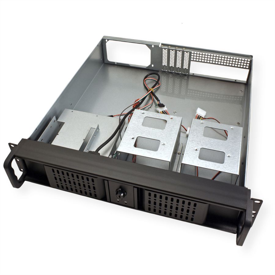 Boîtier industriel 19", 2U, court, IPC 2U 2098-SK, noir