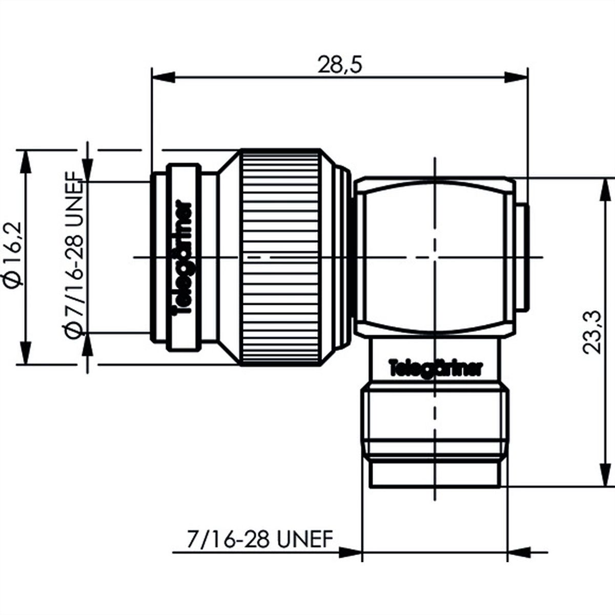 TELEGÄRTNER Connecteur TNC coudé 50 Ohm mâle/femelle