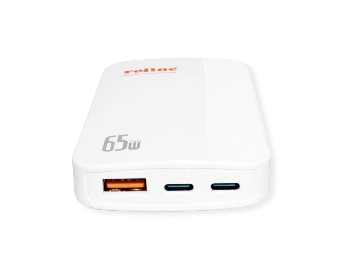 ROLINE Chargeur USB extra plat, avec prise Euro pliable, 65W