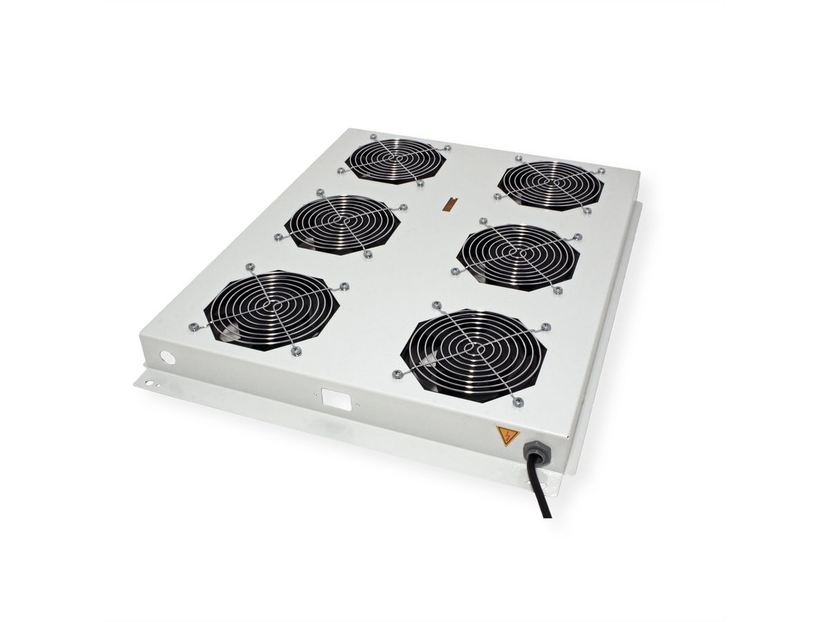 ROLINE 19" Unité de ventilation de toit, 6 ventilateurs, ON/OFF, pour baie serveur par série, gris
