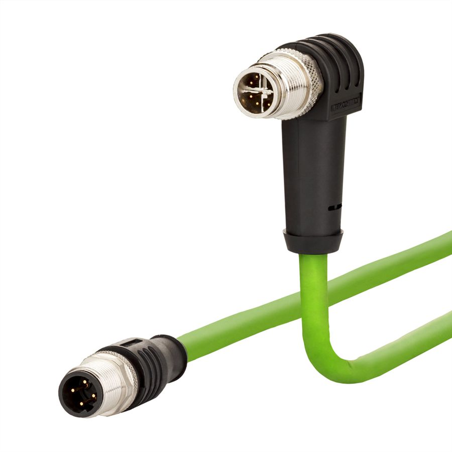 METZ CONNECT Câble Ethernet industriel M12 droit-coudé, codage X, 2 m