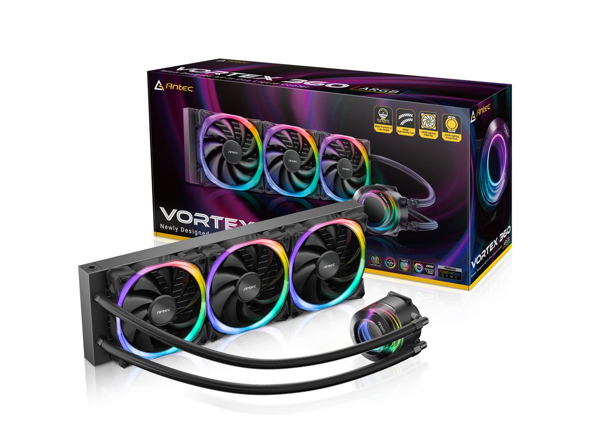 ANTEC Vortex 360 ARGB Ventilateur de processeur Watercooling, noir