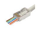 ROLINE Connecteur modulaire blindé Cat.6A (Classe EA), Pass-Through, pour câble solide/tresse, 10 unités
