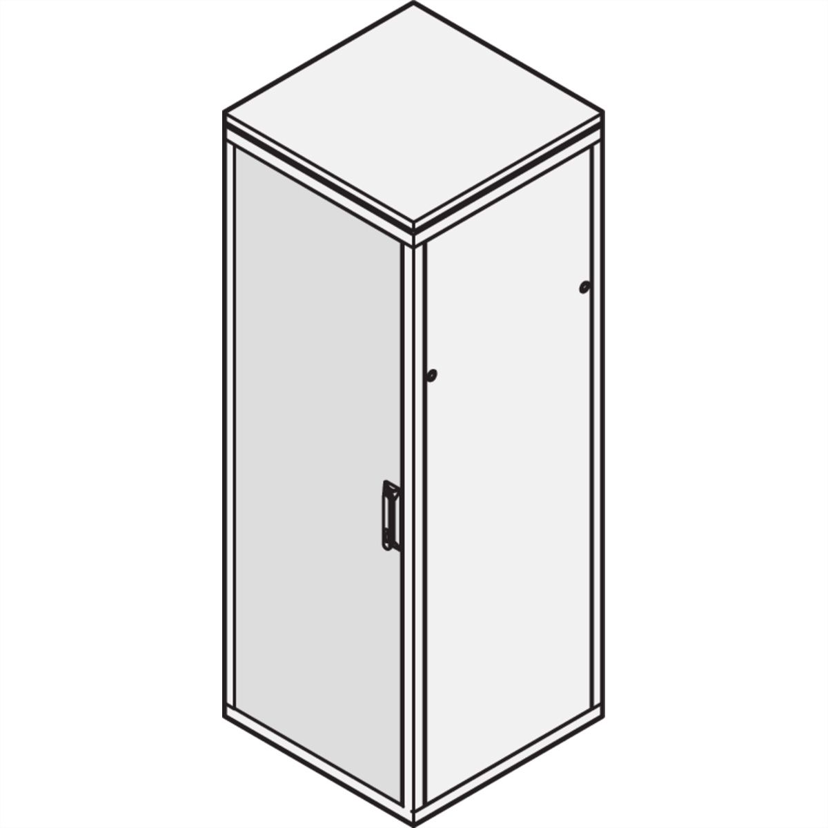Porte acier Eurorack SCHROFF, Angle d'ouverture à 180°, RAL 7035, 29 U 600W
