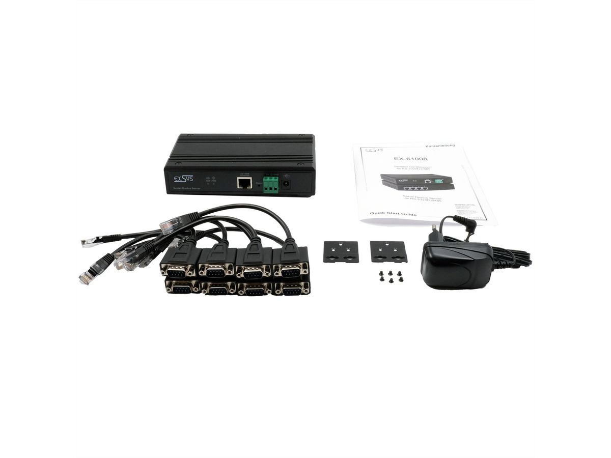 EXSYS EX-61008 Ethernet vers 8x RS-232/422/485
