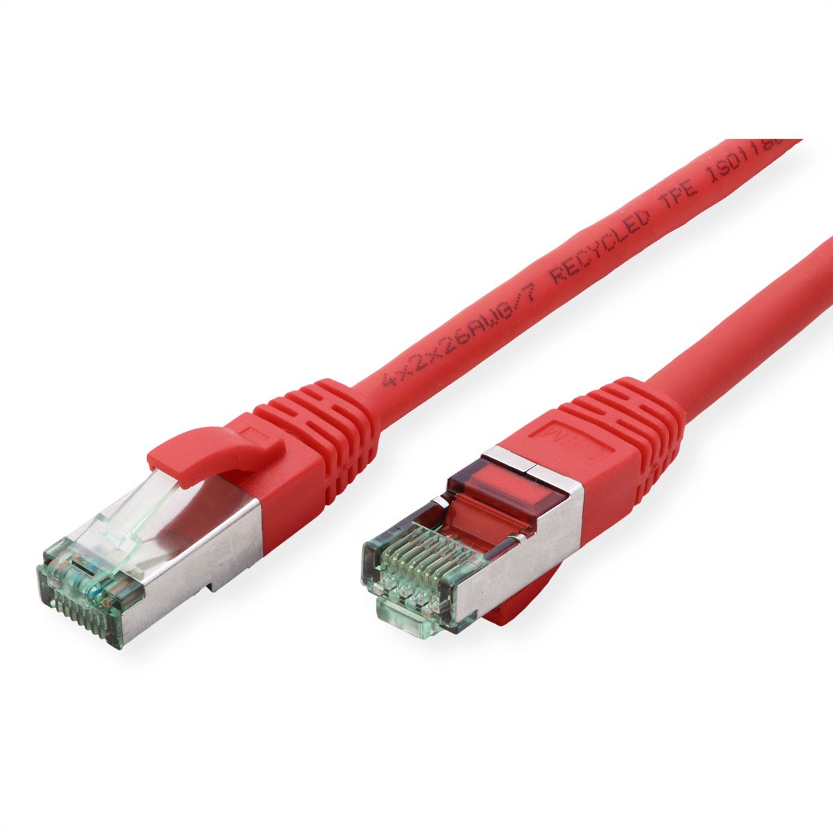 ROLINE RM Cordon Cat.6A S/FTP(PiMF), rouge, 0,5 m