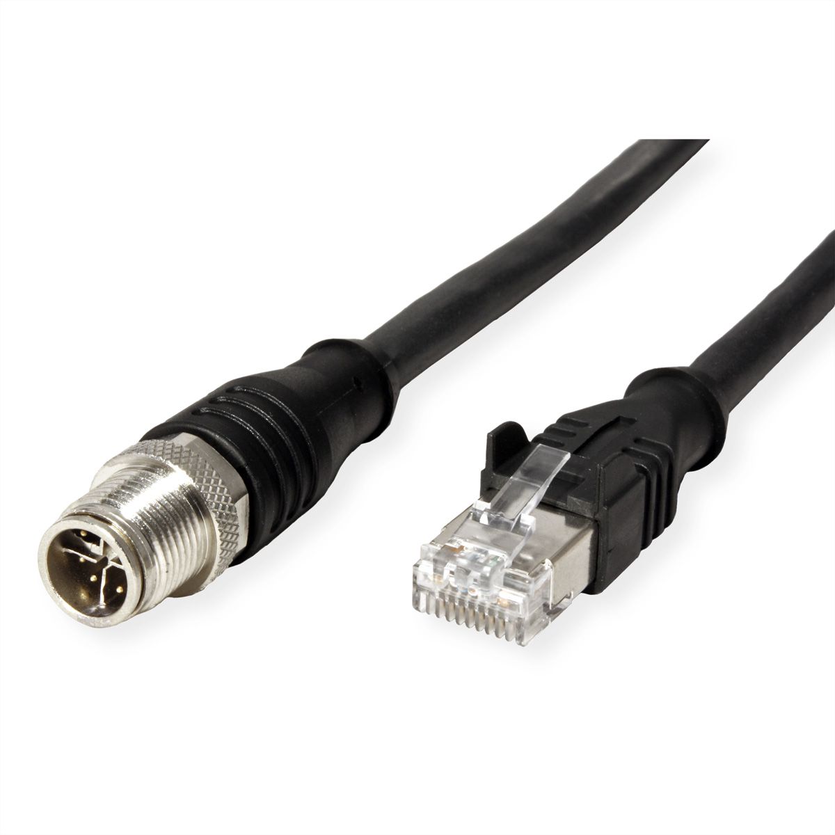 METZ CONNECT Câble Ethernet industriel M12-RJ45, codage X, noir, 10 m
