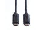 ROLINE Câble chargeur USB 2.0, Micro B - Micro B, M/M, noir, 0,3 m