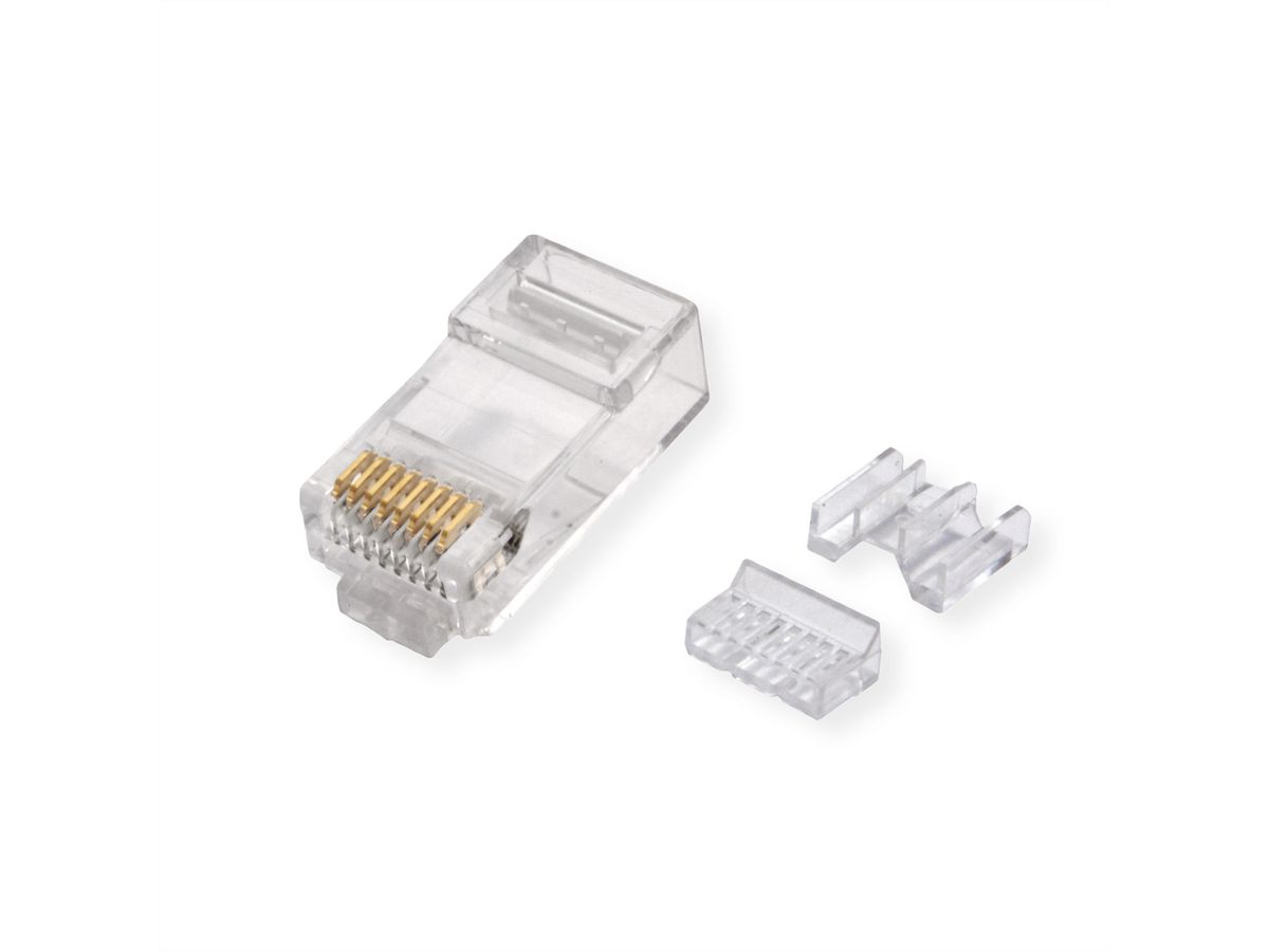 ROLINE Connecteur modulaire non blindé Cat.6A (Classe EA), pour câble solide/tresse, 10 unités