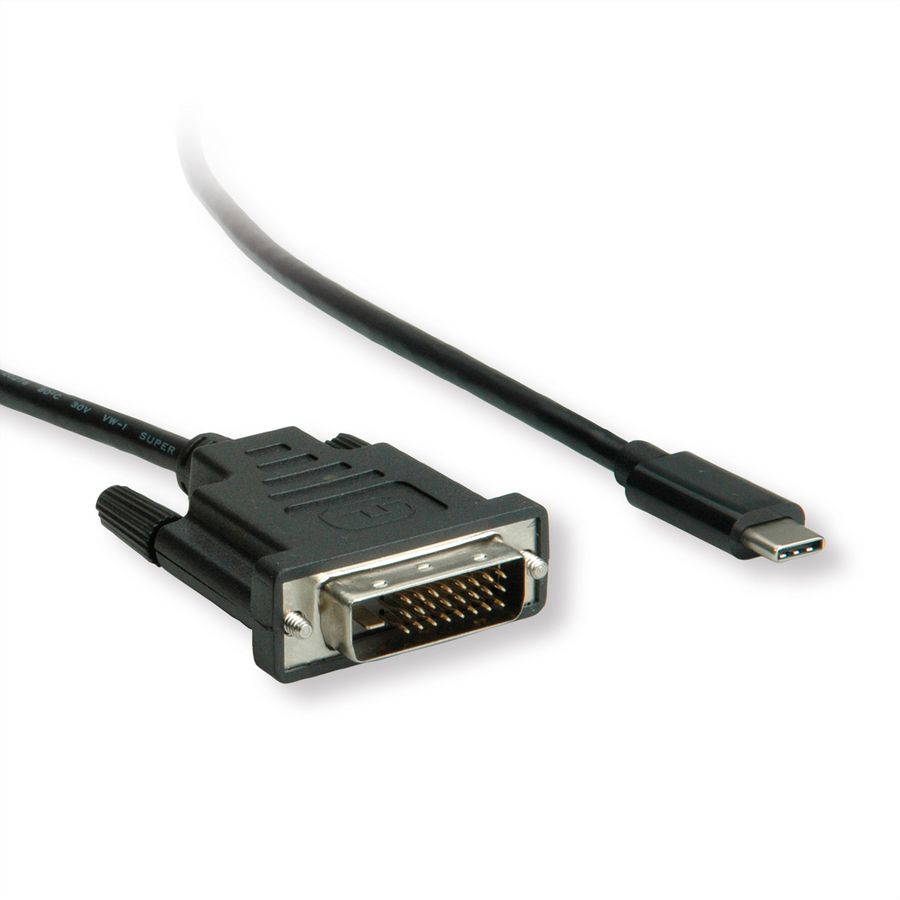 ROLINE Câble adaptateur type C - DVI, M/M, 1 m