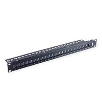 VALUE Panneau de brassage 19" pour keystones, 24 ports, 1U, blindé, noir