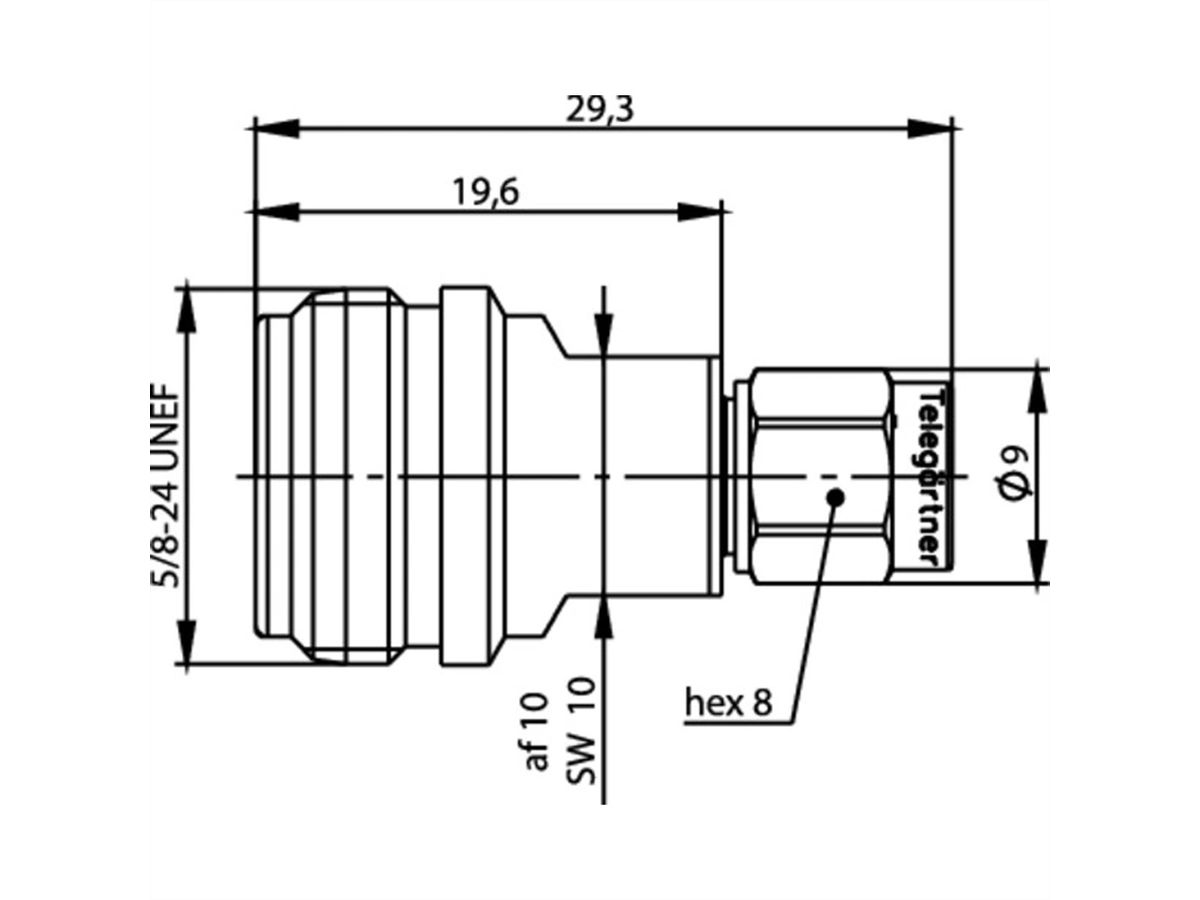 TELEGÄRTNER Adaptateur N femelle / SMA mâle