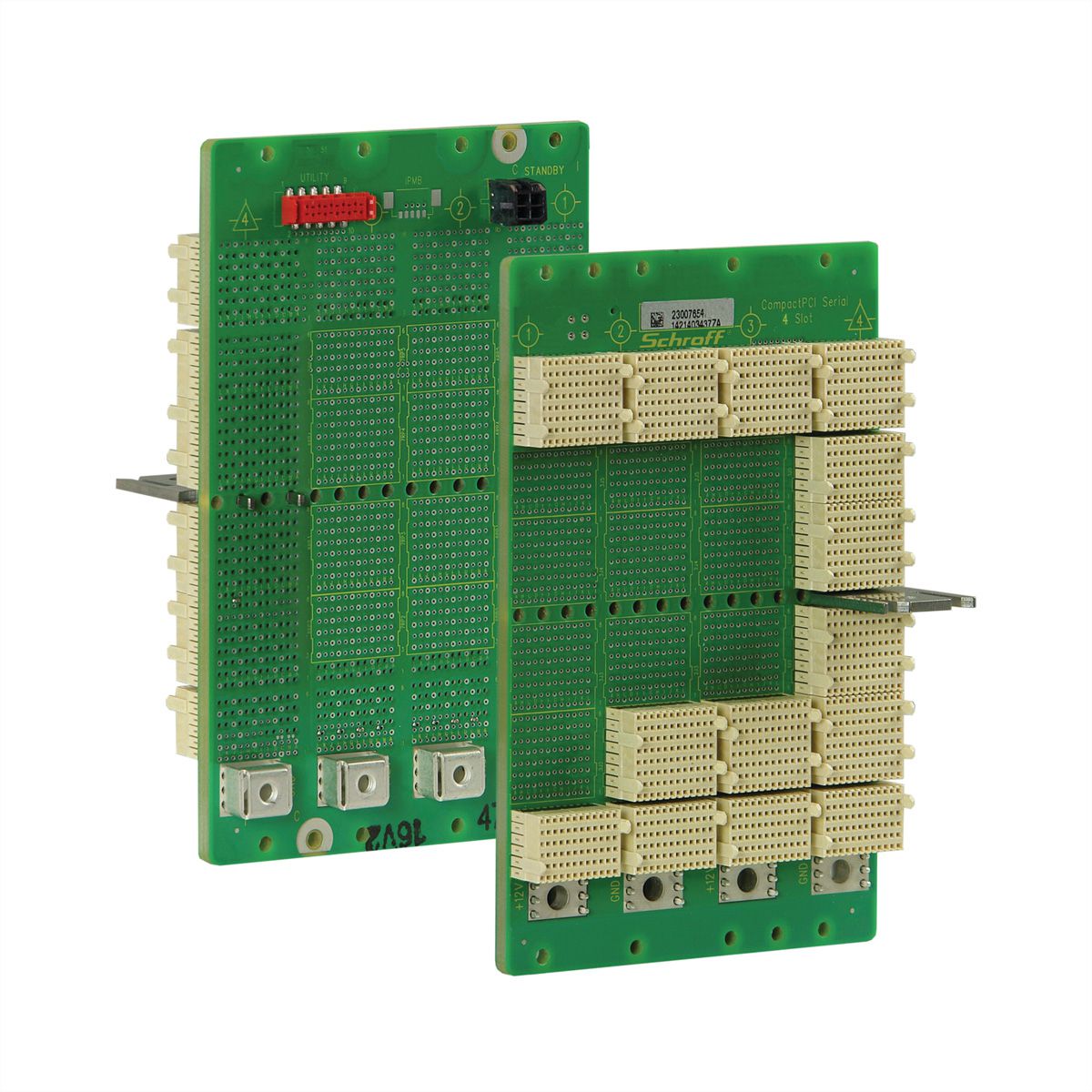 Carte-mère série CPCI SCHROFF, 3 U, 4 slots, System Slot Right, Full-Mesh, sans RIO