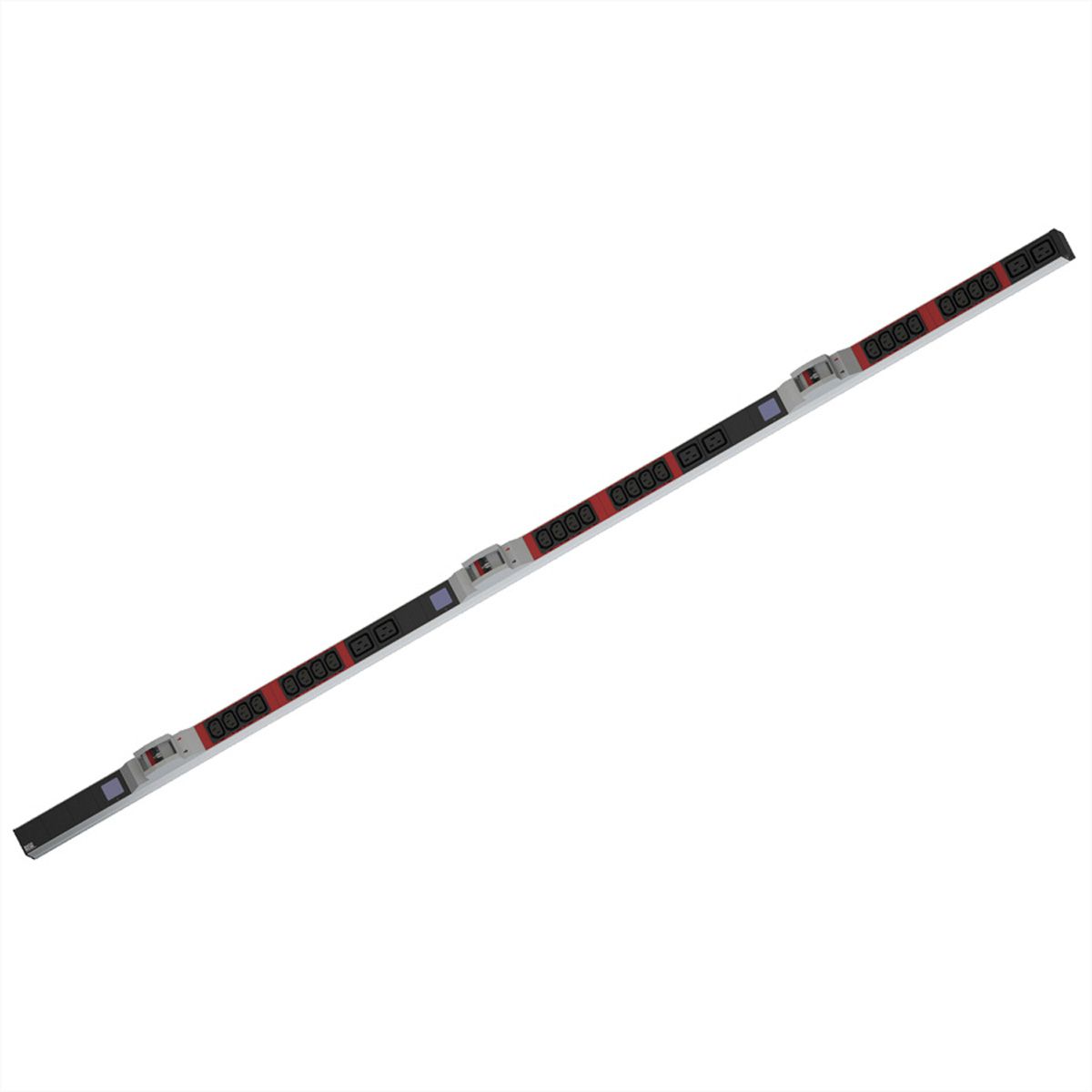 BACHMANN BN0500 PDU 19" 1U 24xC13 6xC19, mesure de puissance, prise CEE 3x32A, rouge