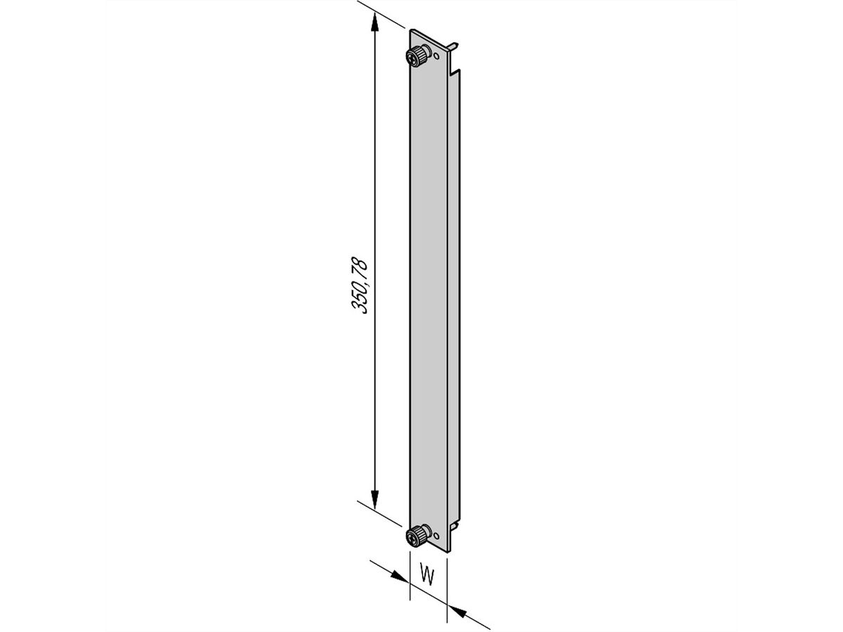 Panneau de remplissage AdvancedTCA SCHROFF, sans déflecteur d'air, 8 U, 6 CV, profilé alu