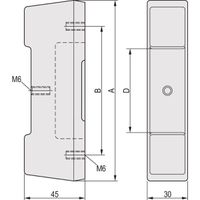 Pied arrière CompacPRO SCHROFF, 4 U, augmenté de 45 mm