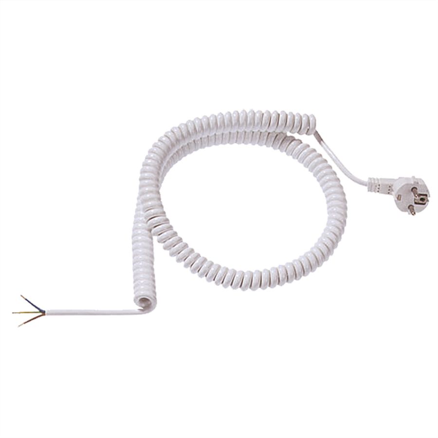 BACHMANN Câble spirale 1-4m blanc, H05VV-F 3G1,5mm² AEH/CEE7/7