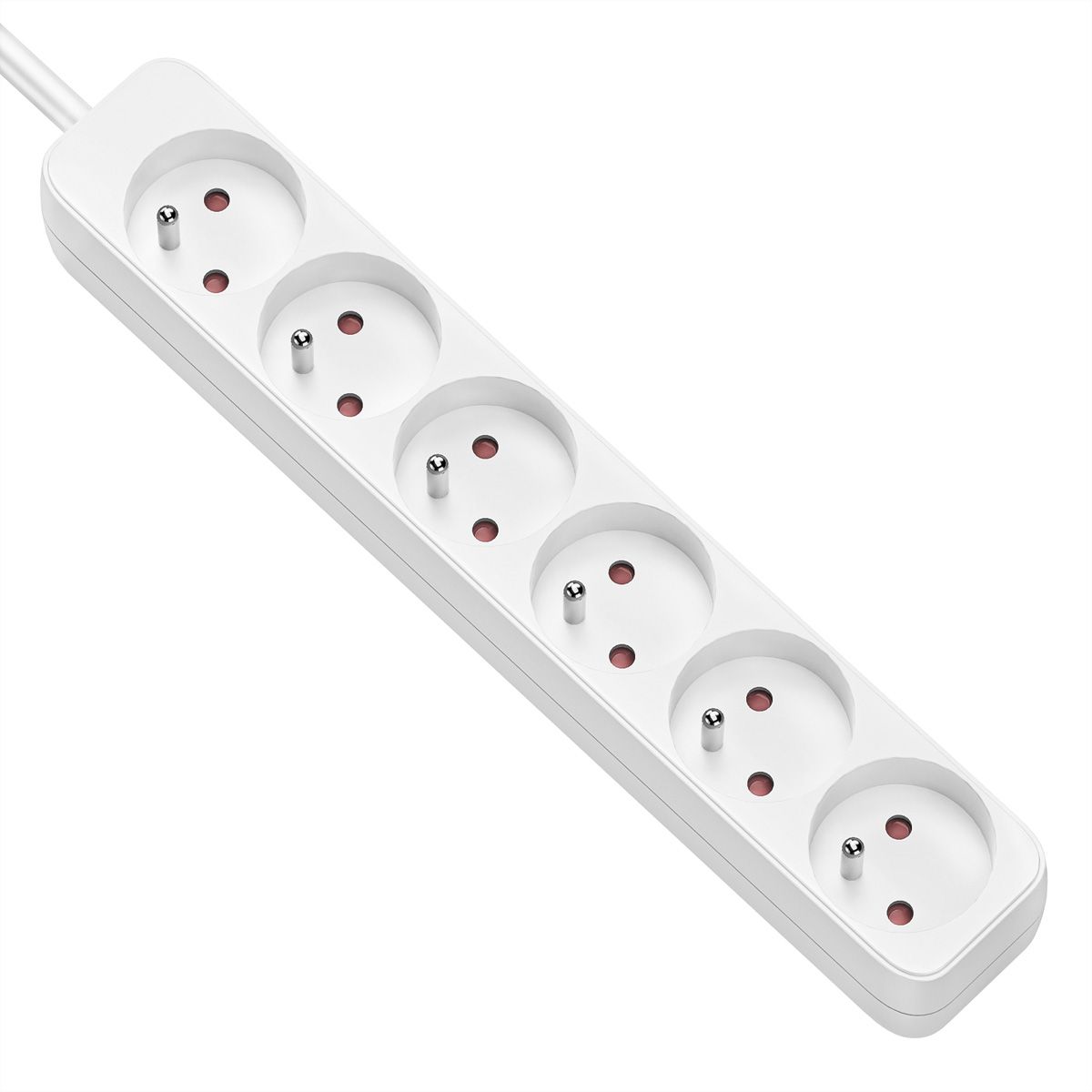 VALUE Prise multiple, 6 ports sans interrupteur, blanc, 3 m