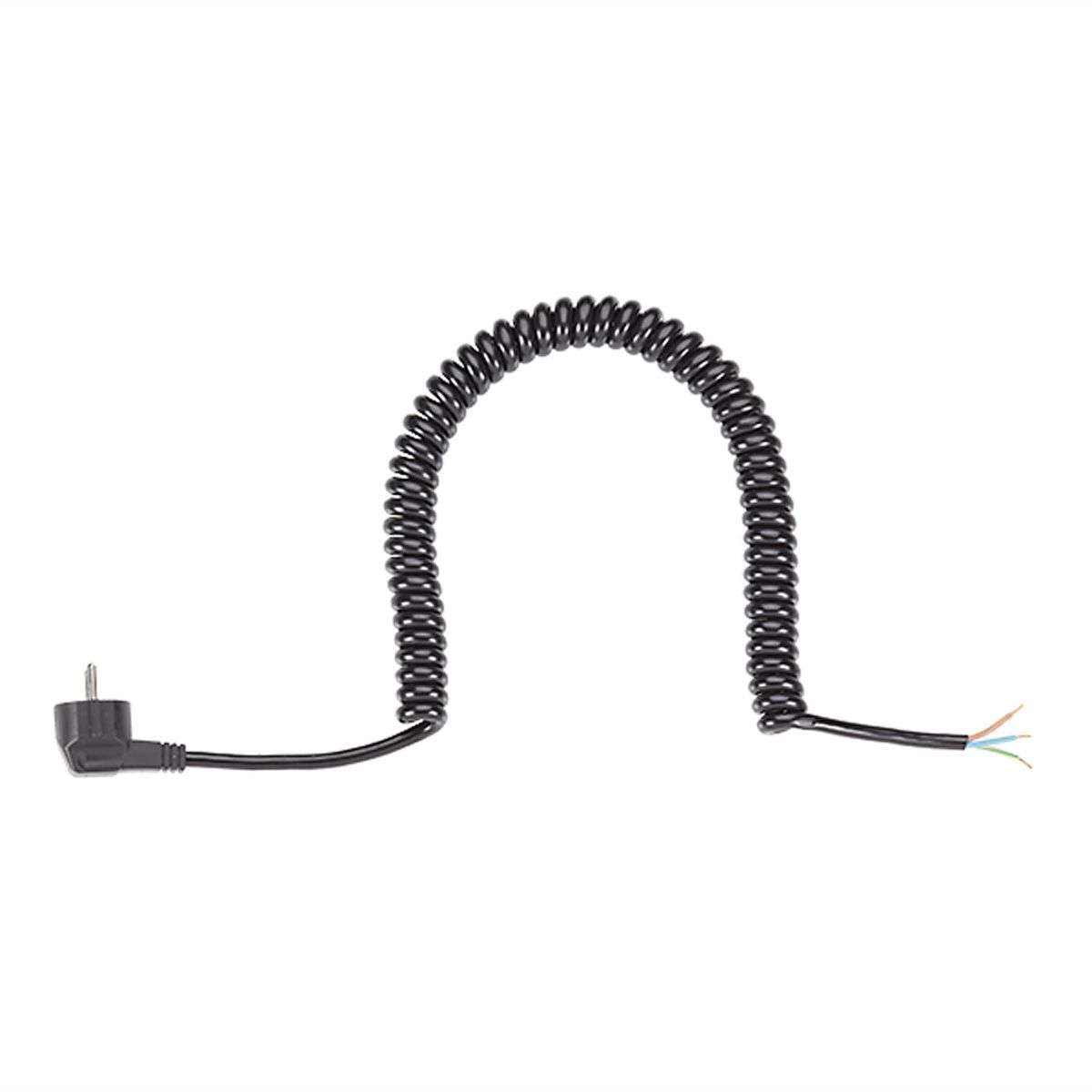 BACHMANN Câble spirale 0,5-2m noir, H05VV-F 3G1,5mm² AEH/CEE7/7