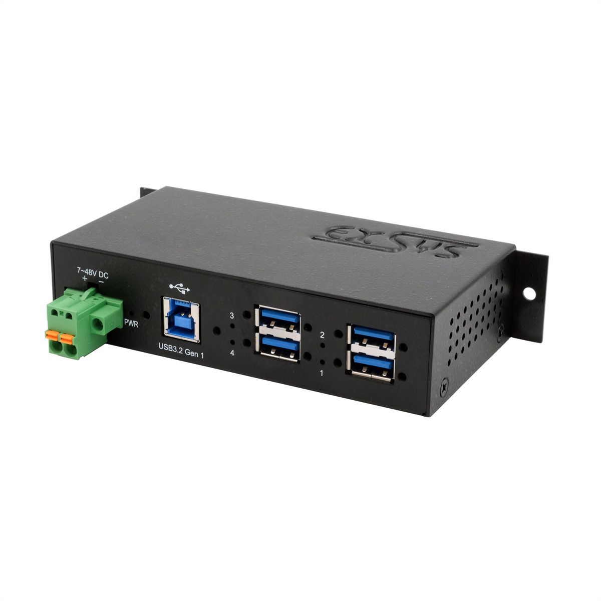 EXSYS EX-1185HMVS-2 Hub USB 3.2 Gen1 métal à 4 ports, protection de surtension 15KV ESD