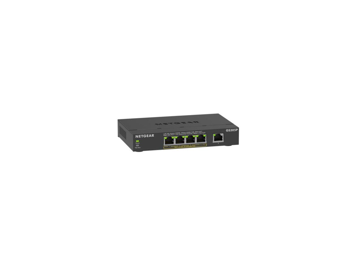 NETGEAR GS305Pv3 Non-géré Gigabit Ethernet (10/100/1000) Connexion Ethernet, supportant l'alimentation via ce port (PoE) Noir