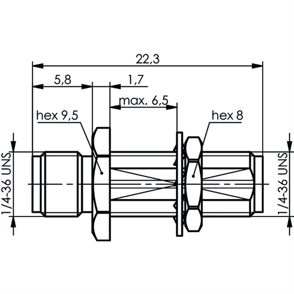 TELEGÄRTNER Connecteur SMA femelle/femelle plaqué or