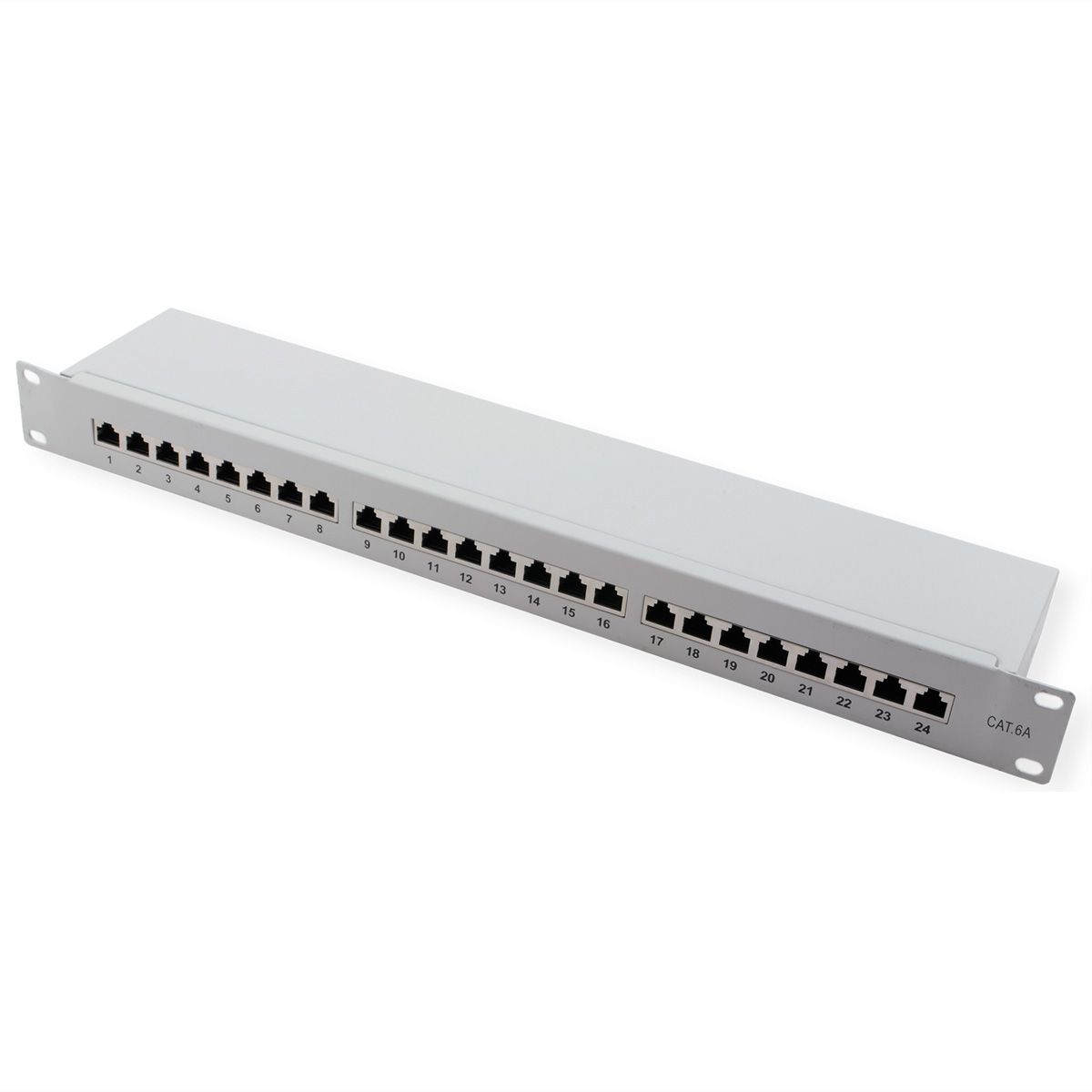 VALUE Panneau de brassage Cat.6A (Classe EA) 19", 24 ports, STP, gris