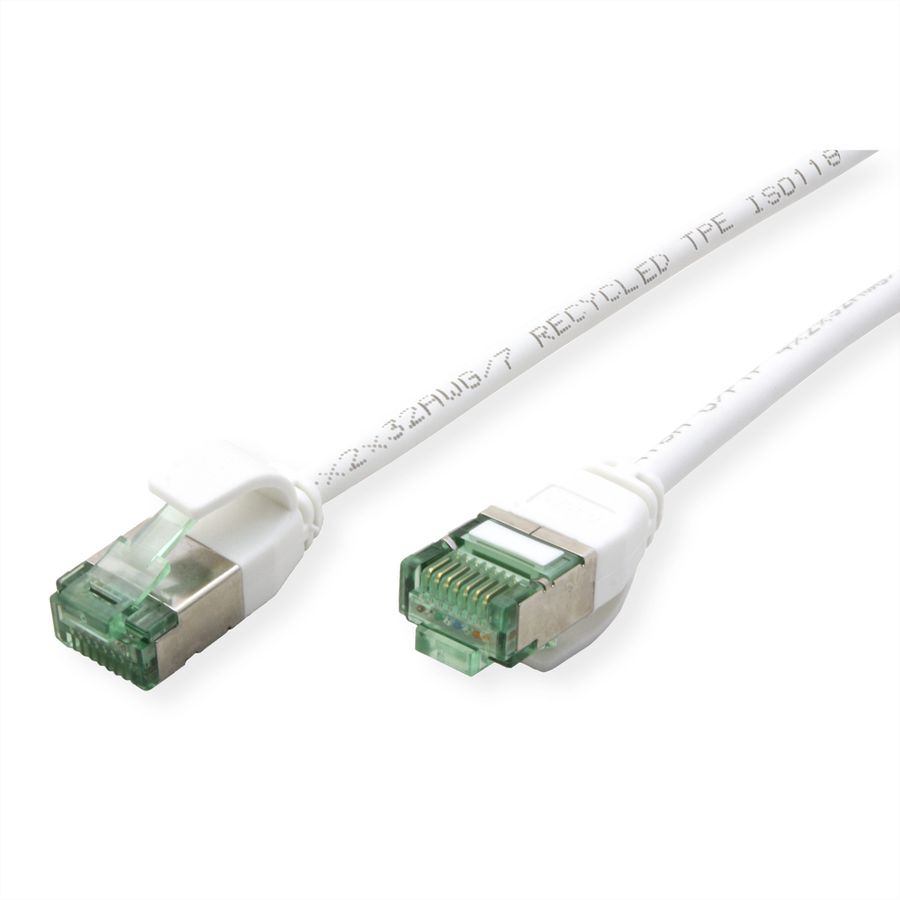 ROLINE RM Cordon DataCenter U/FTP Cat.6A (Classe EA), slim, blanc, 3 m