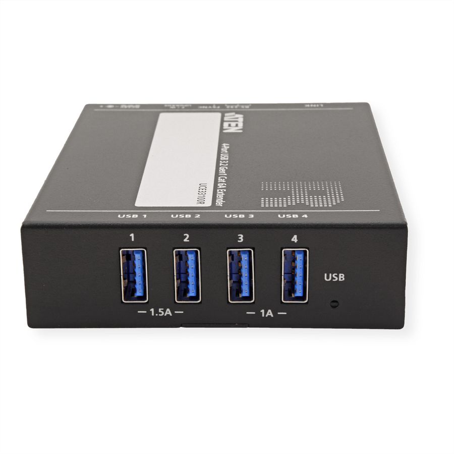 ATEN UCE33100 Prolongateur USB 3.2 Gen 1 Cat 6A à 4 ports, jusqu'à 100 m