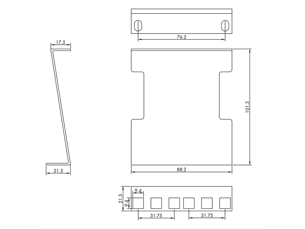 VALUE Rack serveur 2U extension de profondeur, métal, 101,5mm, 2U