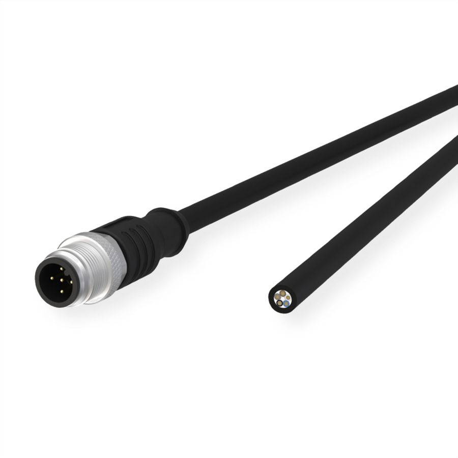 METZ CONNECT Câble de capteur/actionneur M12, codage A, M12 connecteur droit - extrémité ouverte, non blind, 5 pôles, PUR, 1 m