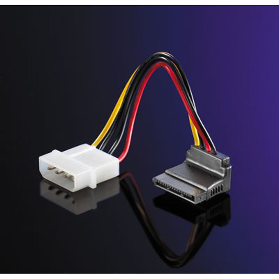 ROLINE Câble adaptateur 4 pôles HDD / S-ATA, coudé, 0,1 m