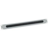 VALUE Passe-câbles 19" 1 UH avec brosse et décharge de traction, gris