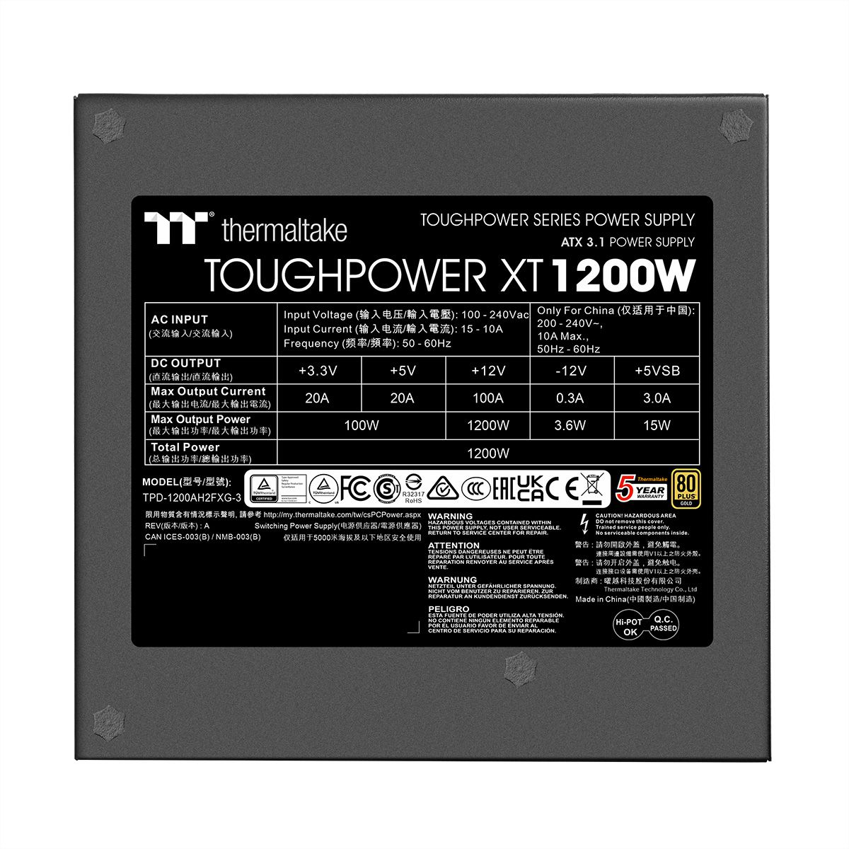 Thermaltake Toughpower XT 1200W Alimentation