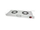 ROLINE 19" Unité de ventilation, 2 ventilateurs, Thermostat gris